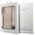 Guess Case Magsafe IML Case Flowers Electroplated Allover S remienkom s korálkami pre iPhone 17 ružová