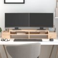 vidaXL Stojan na monitor 100x27,5x15 cm masívna borovica