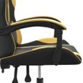 vidaXL Otočná herná stolička čierna a zlatá umelá koža
