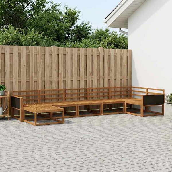 vidaXL Záhradná súprava gaučov 7 pcs Prírodná Pevné akáciové drevo