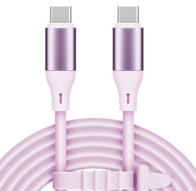 Kábel USB 100W silikónový Kruger&amp;Matz KM1269-1P USB-USB-C, 1m, sv. ružová Kábel USB 100W silikónový Kruger&amp;Matz KM1269-1P USB-USB-C, 1m, sv. ružová