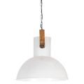 vidaXL Industriálna závesná lampa 25 W biela mangovník 52 cm okrúhla E27