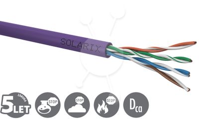 Inštalačný kábel Solarix CAT5E UTP LSOH Dca-s1,d2,a1 100m/box SXKD-5E-UTP-LSOH