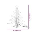 vidaXL LED silueta vianočného stromčeka 2 ks teplé biele 87x87x93 cm