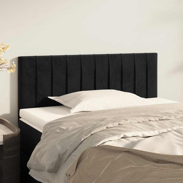 vidaXL Čelo postele čierne 100x5x78/88 cm zamat