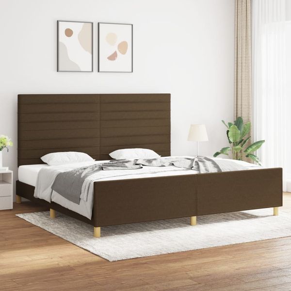 vidaXL Posteľ bez matraca tmavohnedá 200x200 cm látka