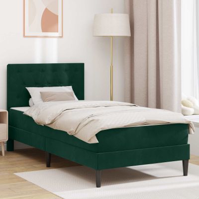 vidaXL Rám postele s matracom Tmavozelená 80 x 200 cm Zamat