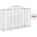vidaXL Oblúkové gabionové koše 18 ks 200x50x120/140 cm pozink. železo