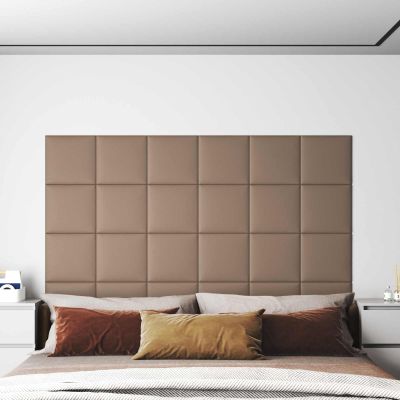 vidaXL Nástenný čelník 12 pcs 30 x 30 cm Kapučínová látka