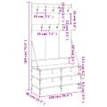 vidaXL Vešiak na šaty s botníkom dymový dub 100x40x184 cm