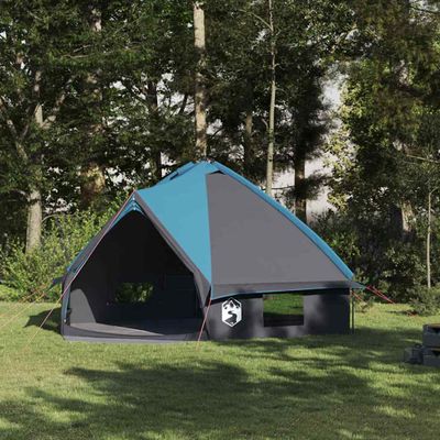 vidaXL Teepee stan pre 8 osôb Modrá a šedá 490 x 410 x 210 cm