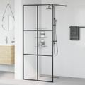 vidaXL Sprchová zástena z priehľadného ESG skla 90x195 cm čierna