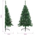 vidaXL Umelý polovičný vianočný stromček+stojan, zelený 120 cm, PVC