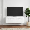 vidaXL Nástenná TV skrinka Biela s vysokým leskom 98 x 31 x 30 cm