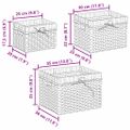 vidaXL Úložné košíky 3 ks Vodný hyacint 35 x 30 x 25 cm Prírodná