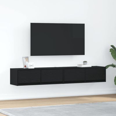 vidaXL TV stolíky 2 ks dub čierne 80x31x25,5 cm kompozitné drevo