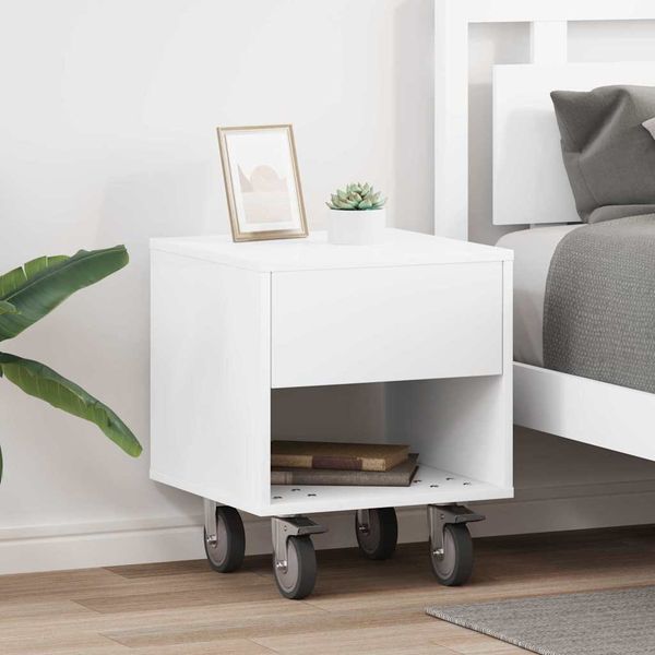 vidaXL Nočný stolík 2 pcs Biela 40,5 x 40 x 48 cm Kompozitné drevo