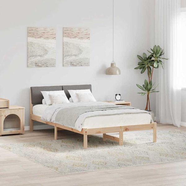 vidaXL Rám postele Hnedá a taupe 120 x 190 cm Borovicový masív