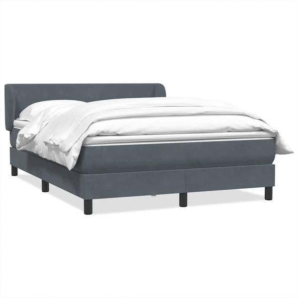 vidaXL Posteľný rám boxspring s matracom tmavosivý 160x210 cm zamat