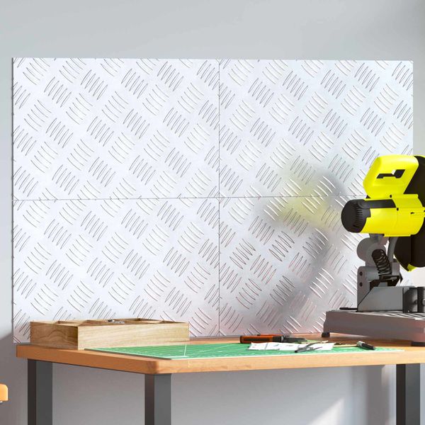 vidaXL Schodový rošt Obdĺžnikový 4 pcs Strieborná 50 x 30 cm Hliník