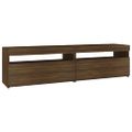 vidaXL TV skrinky s LED svetlami 2 ks hnedý dub 75x35x40 cm