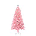 vidaXL Vianočný stromček Ružová 120 cm PVC
