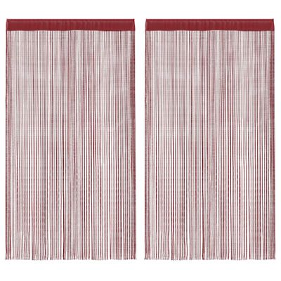 vidaXL Šnúrkový záves, 2 ks, 100x250 cm, vínový