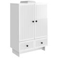 vidaXL Servírovacia skriňa Vysoký Lesklý Biely 66 x 34,5 x 95 cm