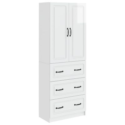 vidaXL Sada skríň 2 pcs Biela s vysokým leskom 66 x 34,5 x 87 cm