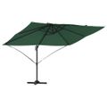 vidaXL Slnečník 351 x 250 x 260 cm Polyester a hliník Zelená