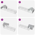 vidaXL Kurník so strechou a dvorom 2 ks Strieborná 7 x 2 x 1,5 m