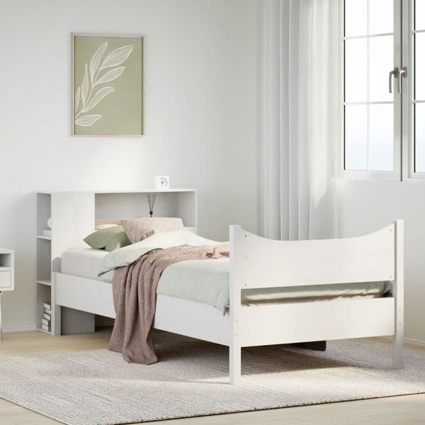vidaXL Posteľ bez matraca biela 75x190 cm masívna borovica