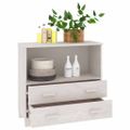 vidaXL Komoda HAMAR, biela 85x35x80 cm, borovicový masív
