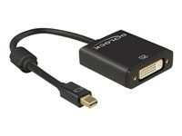 Video adaptér - jeden spoj - Mini DisplayPort (samec) na DVI-I (samica) - DisplayPort 1.2 - 20 cm - krídlové skrutky, podporuje 4K - čierna