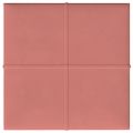 vidaXL Nástenné panely 12 ks ružové 30x30 cm zamatové 1,08 m²