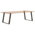 vidaXL Nohy k jedálenskému stolu v tvare U, 2 ks, prírodná oceľ, 90 x (72-73) cm, oceľ