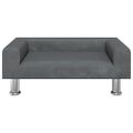 vidaXL Pelech pre psa tmavosivý 70x45x26,5 cm zamat