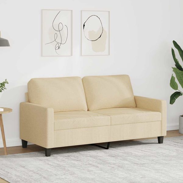 vidaXL 2-miestna pohovka krémová 140 cm látka