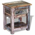 vidaXL Príručný stolík s 1 zásuvkou, recyklovaný masív 43x33x51 cm