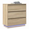 vidaXL Nočný stolík Sonoma dub 71 x 34,5 x 75 cm Kompozitné drevo