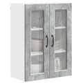 vidaXL Nástenný sklenený kabinet PORTO Betónová šedá 60 x 31 x 80 cm