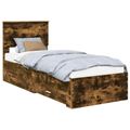vidaXL Rám postele Dymový dub a striebro 75 x 190 cm Kompozitné drevo