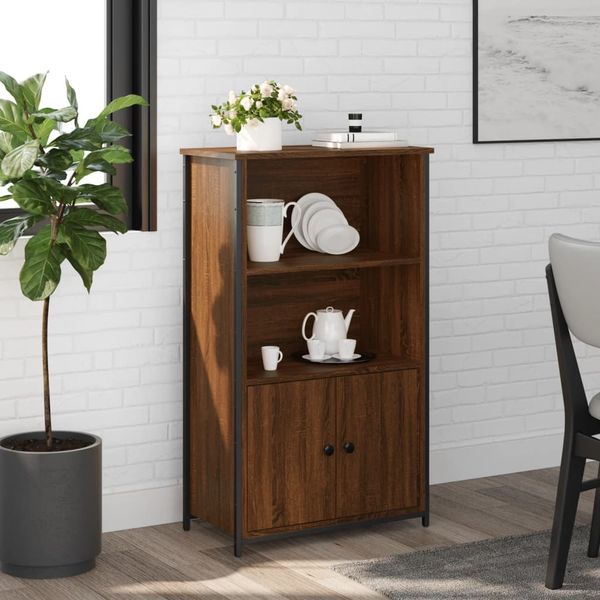 vidaXL Vysoká skrinka hnedý dub 62x32x103,5 cm kompozitné drevo