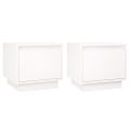 vidaXL Nočné stolíky 2 ks biele 35x34x32 cm masívne borovicové drevo