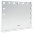 vidaXL LED zrkadlo na umývadlo Biela 58 x 10 x 47 cm Sklo a oceľ