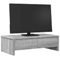 vidaXL Stojan na monitor a zásuvky sivý sonoma 50x27x15cm kompoz.drevo