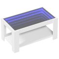 vidaXL Konferenčný stolík s LED biely 93x53x45 cm kompozitné drevo