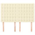 vidaXL Čelo postele krémové 144x5x118/128 cm umelá koža