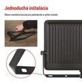 LED reflektor VISIO čierny, 100 W neutrálna biela