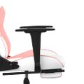 vidaXL Masážna herná stolička s podnožkou, bielo ružová, umelá koža